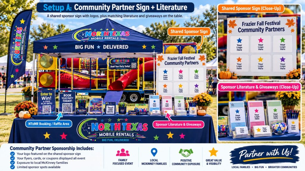Setup A: Community Partner Sign + Literature